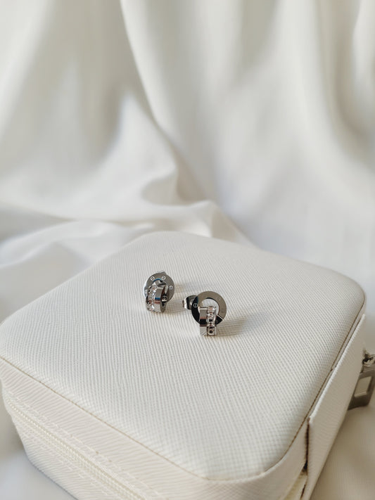 Love Stone Earrings - Silver Color
