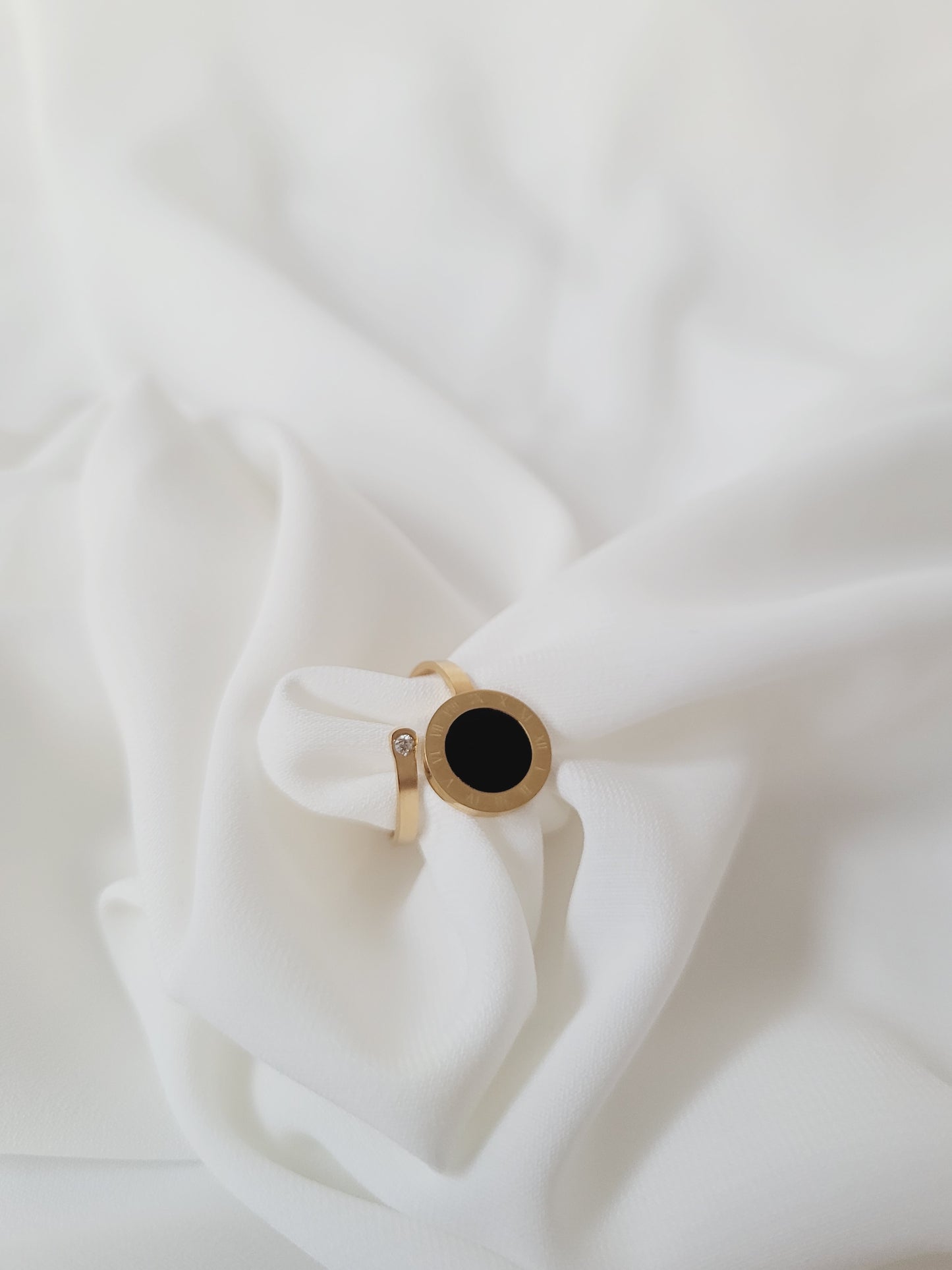 Free Size Black Circle Ring