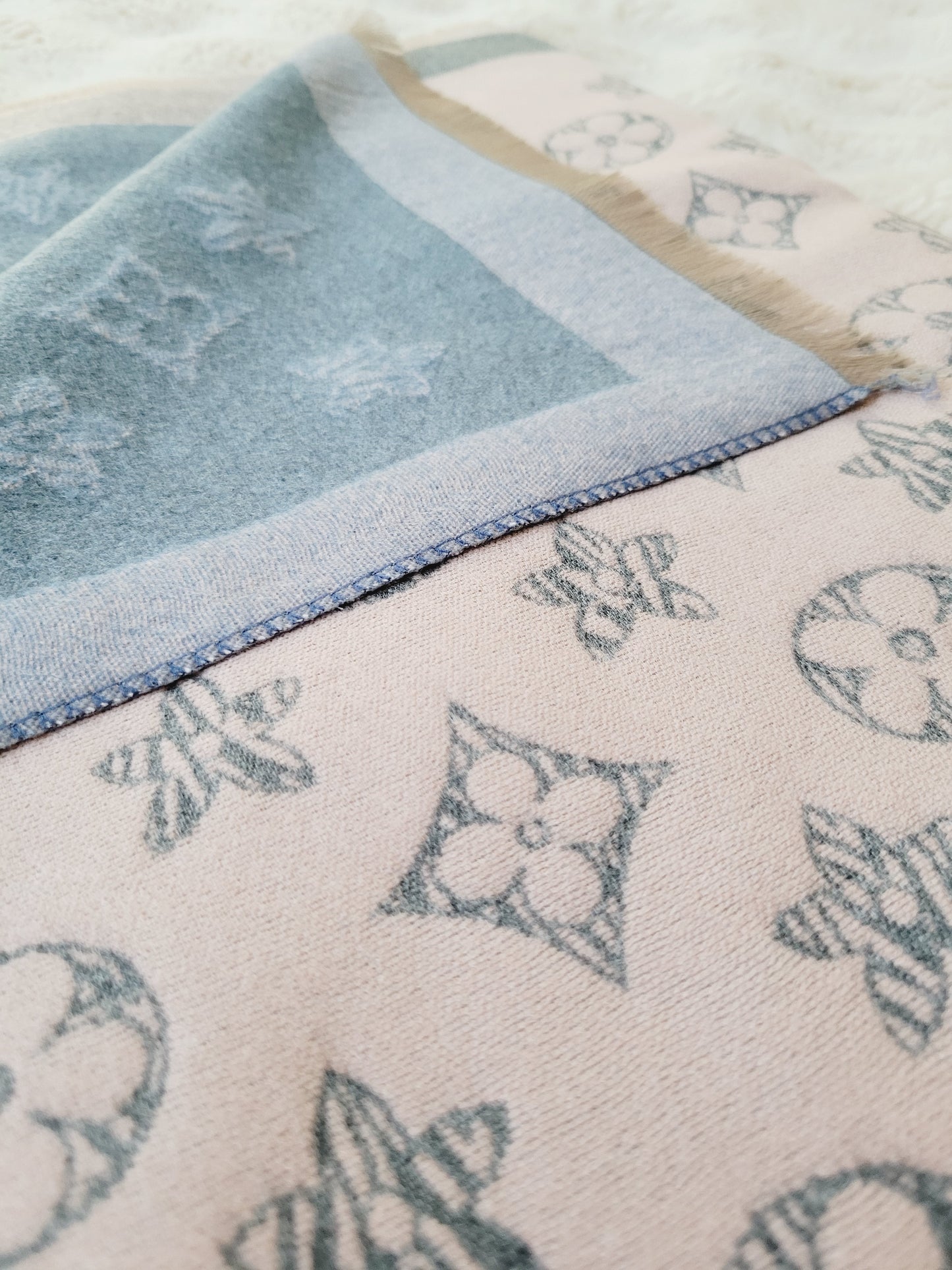 Blue & Pink Blossom Scarf
