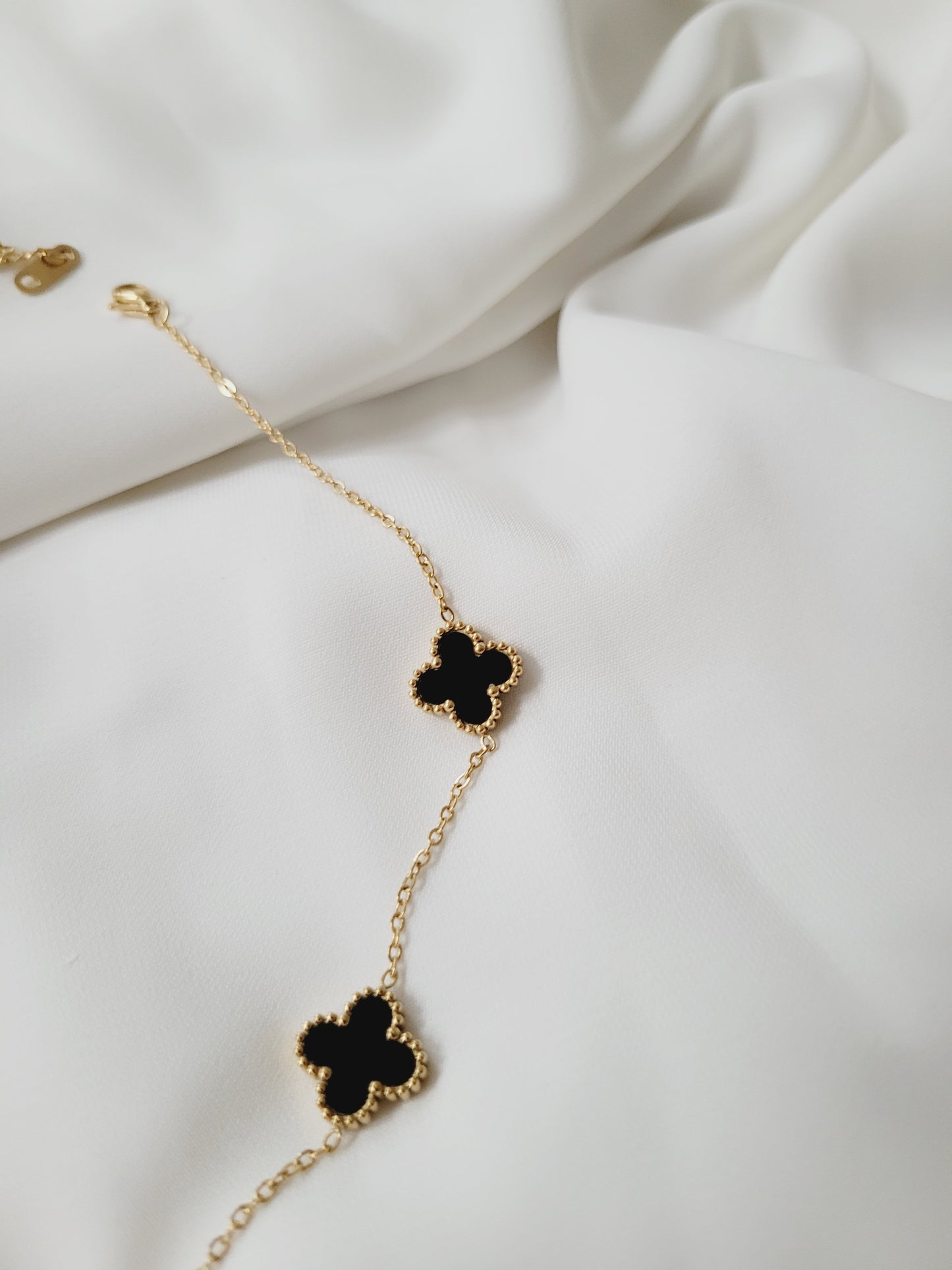 Short Multi Black Clover Necklace