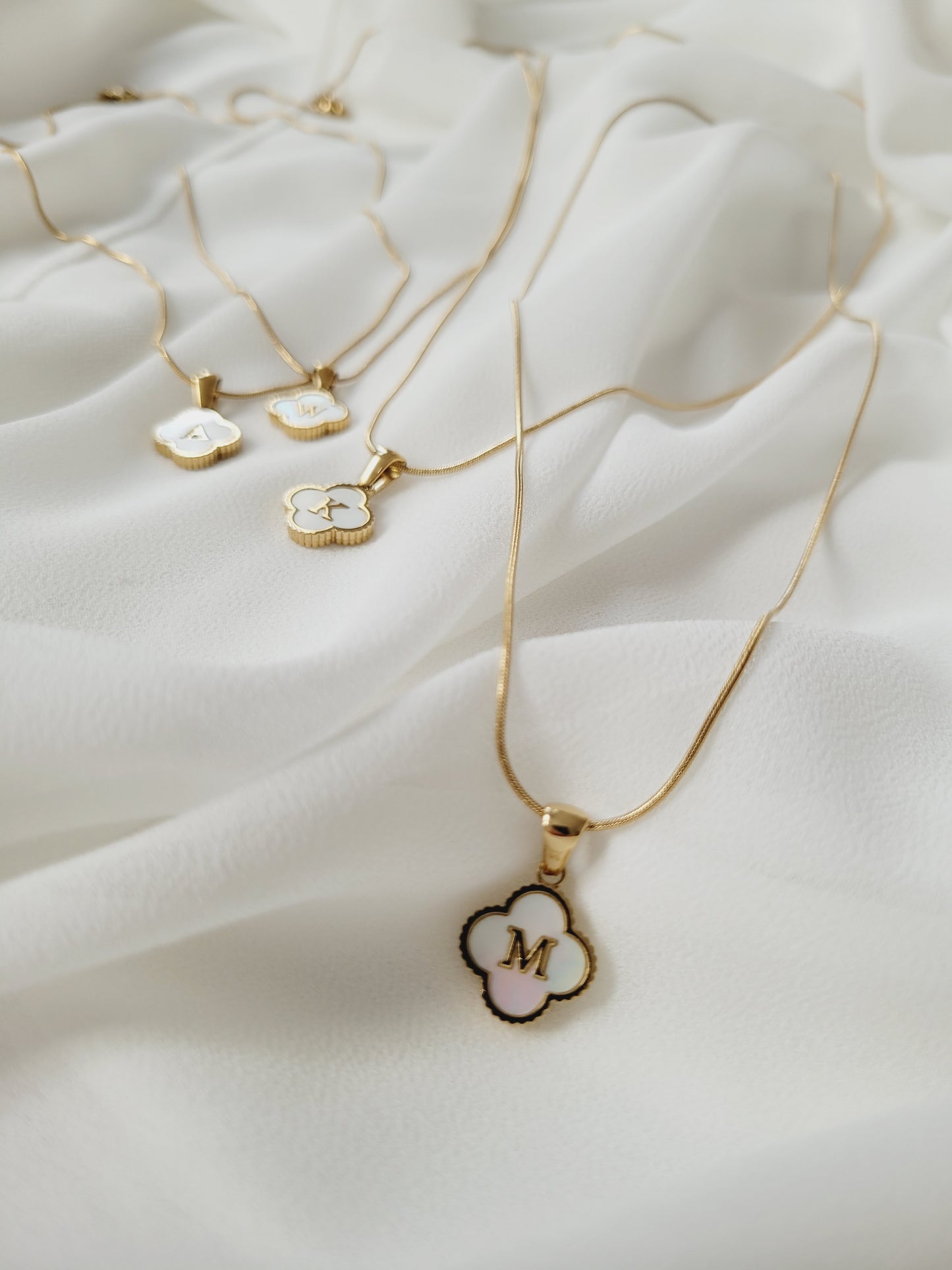 Custom Alphabet Clover Necklace