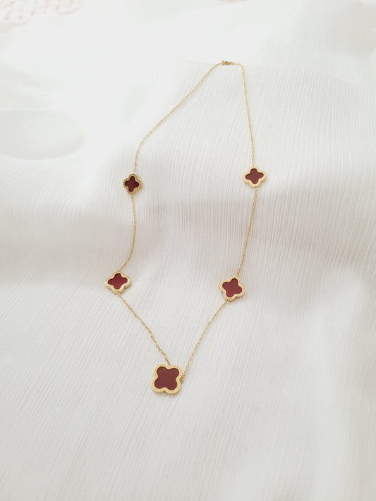 Four Clover Necklace - Red - TopStyles