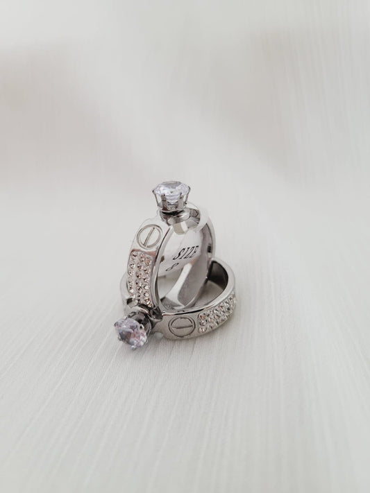 Single Stone Love Ring - Silver Color - TopStyles